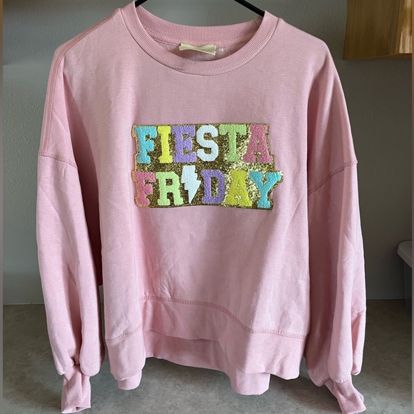 Judith March Tops - Fiesta Friday cropped crew neck sweatshirt